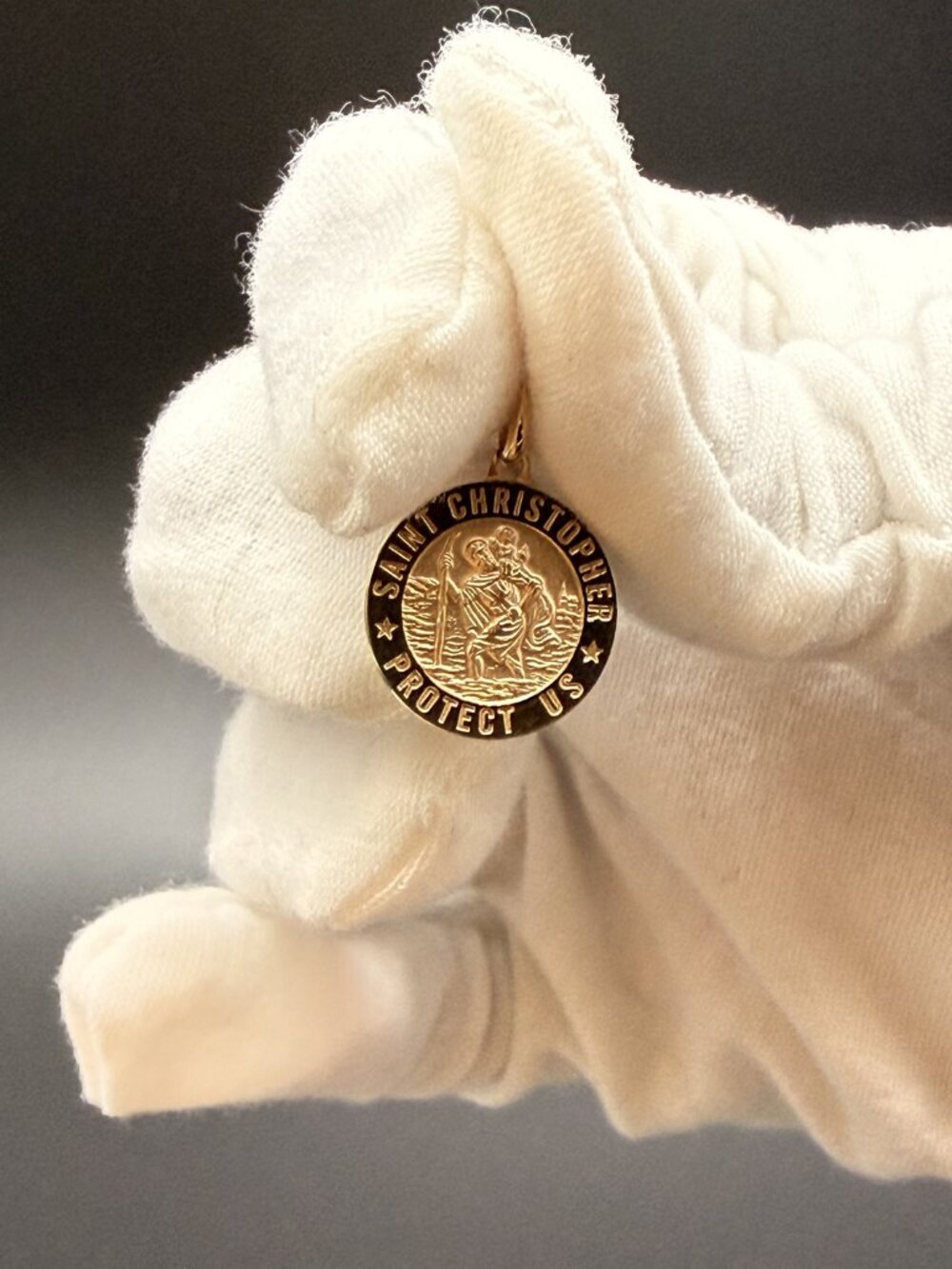 14K Yellow Gold St. Christopher Round Medal